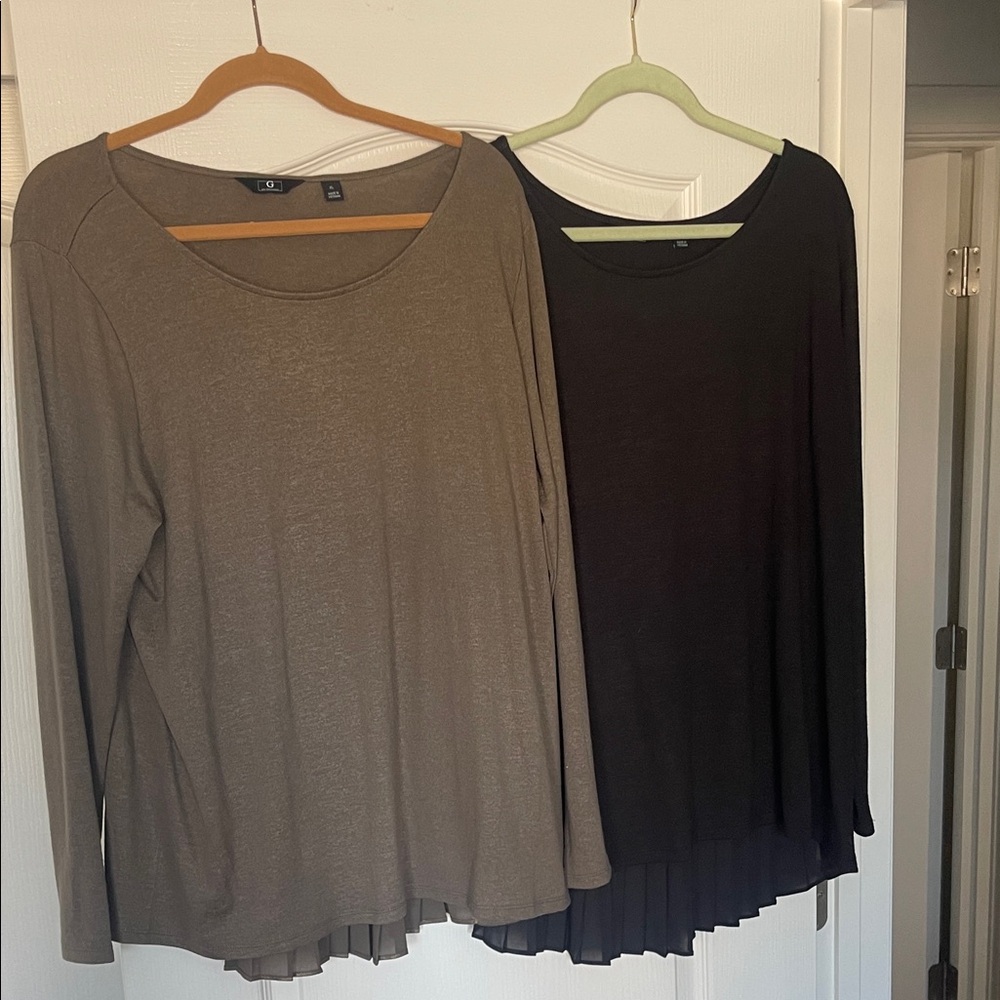 NWOT set of 2 G by Giuliana Women's Long Sleeve Tops Olive and Black